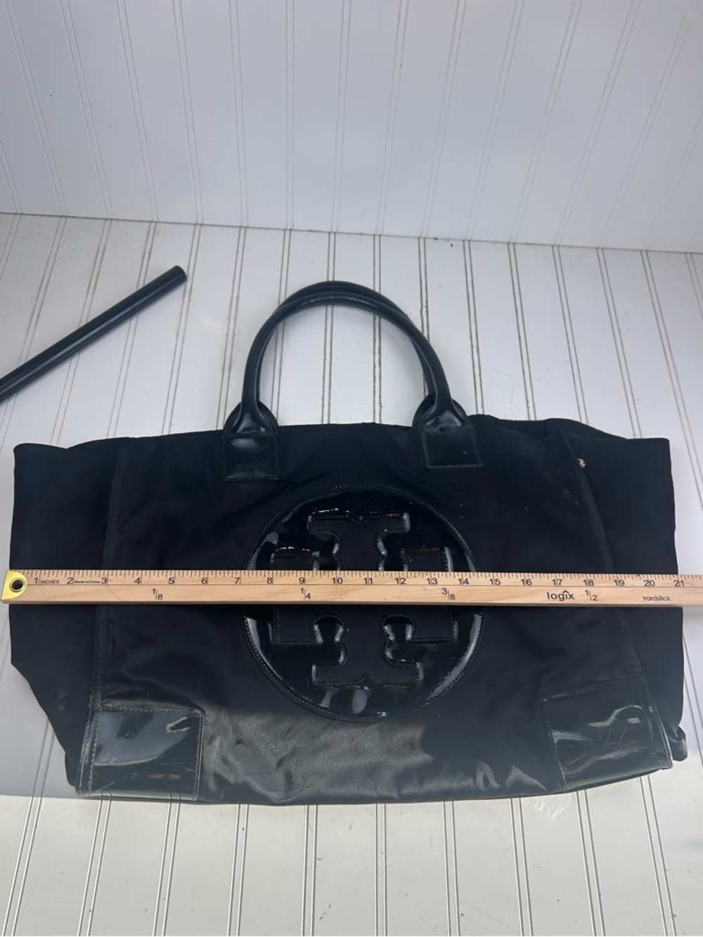 Tory Burch Black Nylon Ella Tote Shoulder Bag $240 - Picture 9 of 16